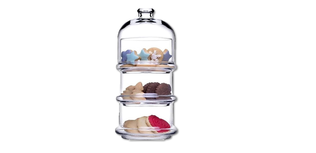 3-tier glass Stackable jar